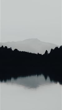 grayscale photography of body of water viewing mou... wallpaper