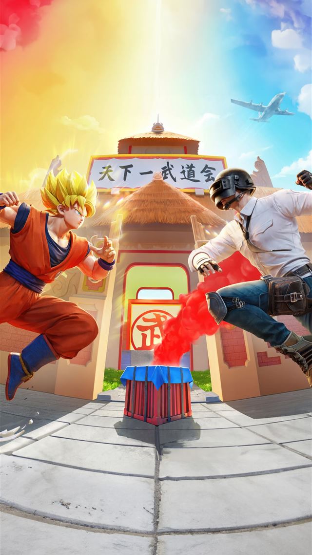 640x1136 dragon ball super x pubg mobile fight in tenkaichi -  iPhone Wallpaper