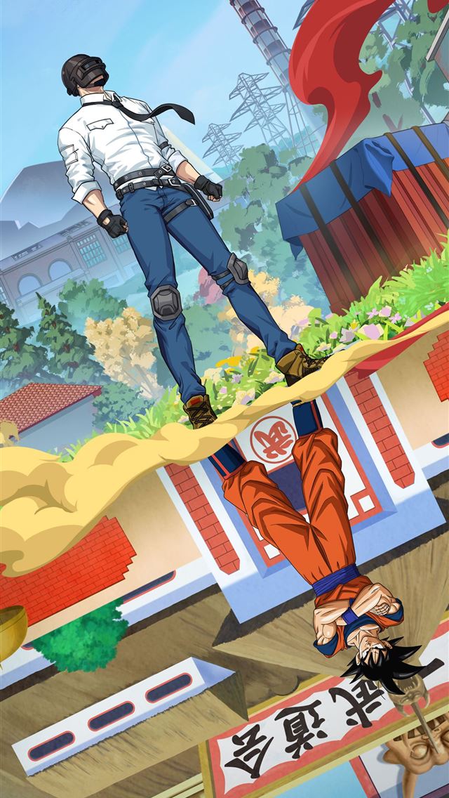 640x1136 pubg x dragon balll super -  iPhone Wallpaper