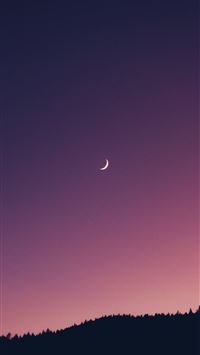 crescent moon view during night time wallpaper