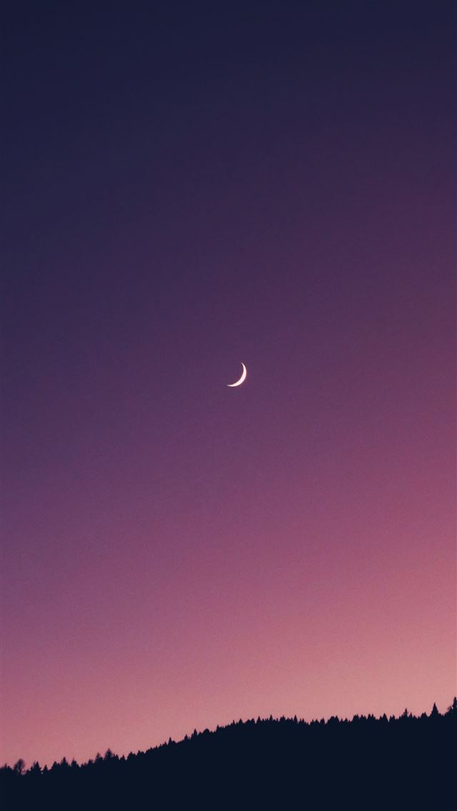 1290x2796 crescent moon view during night time - grey iPhone Wallpaper