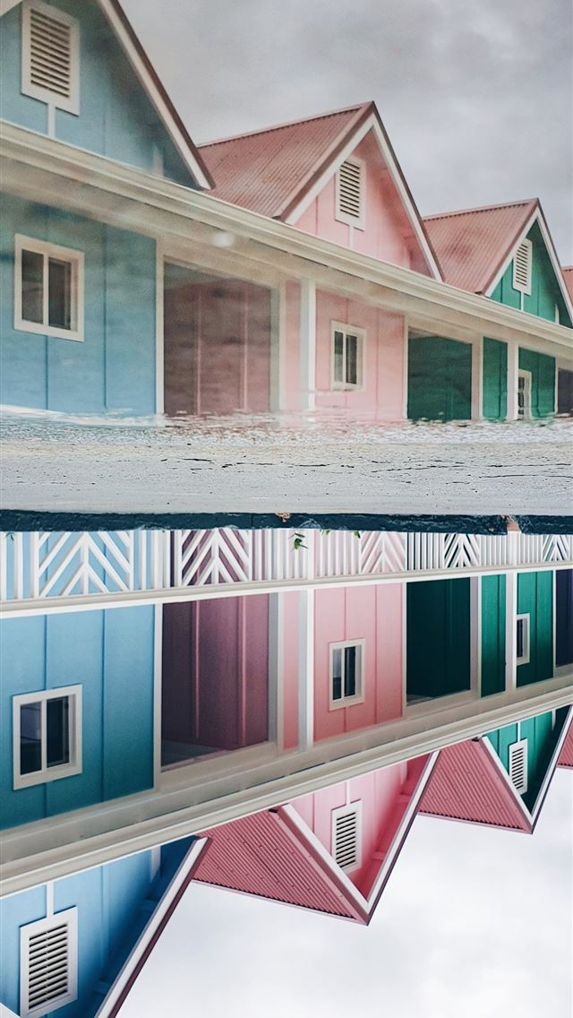 1290x2796 landscape photo of wooden houses - house iPhone Wallpaper