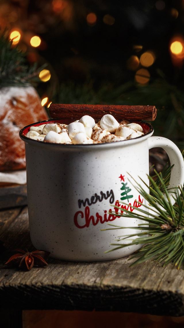 1290x2796 white ceramic mug with happy new year print - cake iPhone Wallpaper