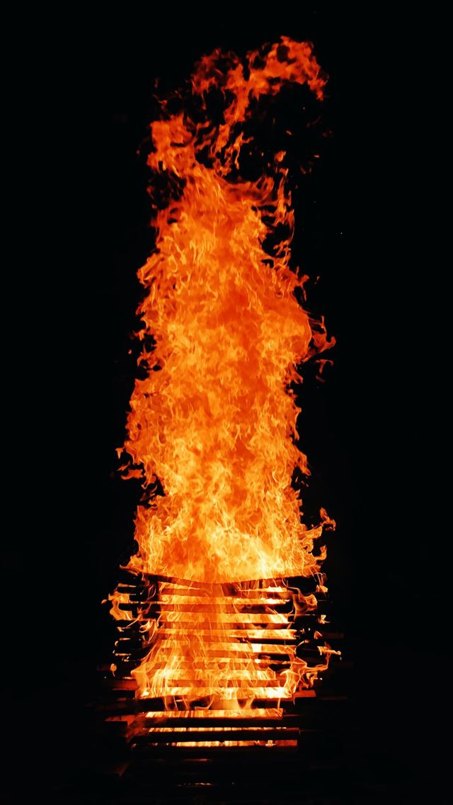 1290x2796 flame at night - fire iPhone Wallpaper