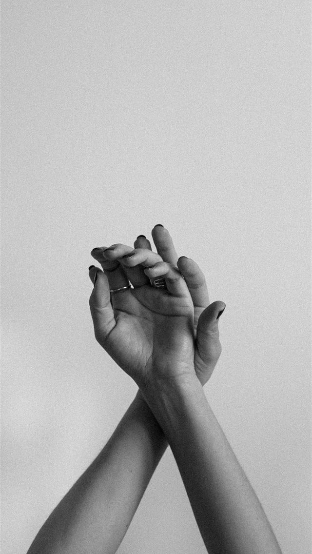 1290x2796 grayscale photo of persons hand - love iPhone Wallpaper