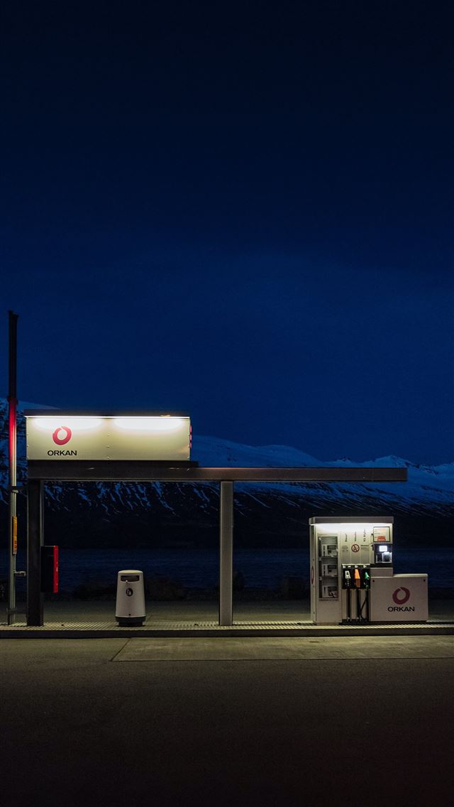 1290x2796 gasoline station during nighttime -  iphone 14 Wallpaper