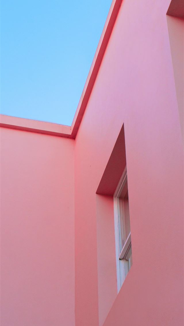 1290x2796 pink concrete building under blue sky during dayti... - window iPhone Wallpaper