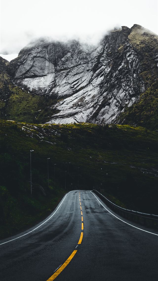 1290x2796 asphalt road leading to mountains - mountain iPhone Wallpaper