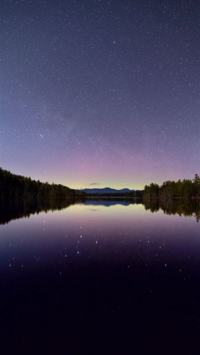 1290x2796 reflection photography of star and sky under calm ... - mountain iPhone Wallpaper