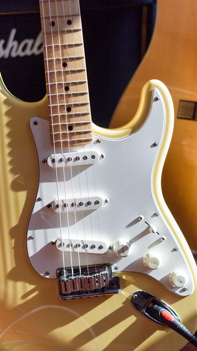 1290x2796 brown and white electric guitar - music iPhone Wallpaper