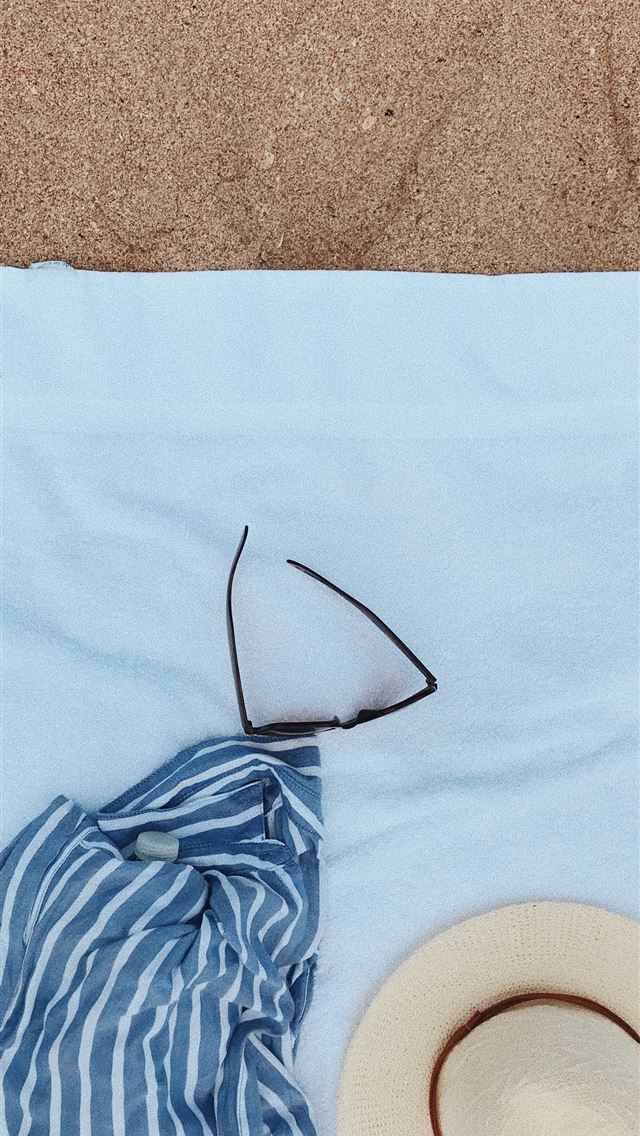 1290x2796 flay lay photography of blanket summer hat and sun... - florida iPhone Wallpaper
