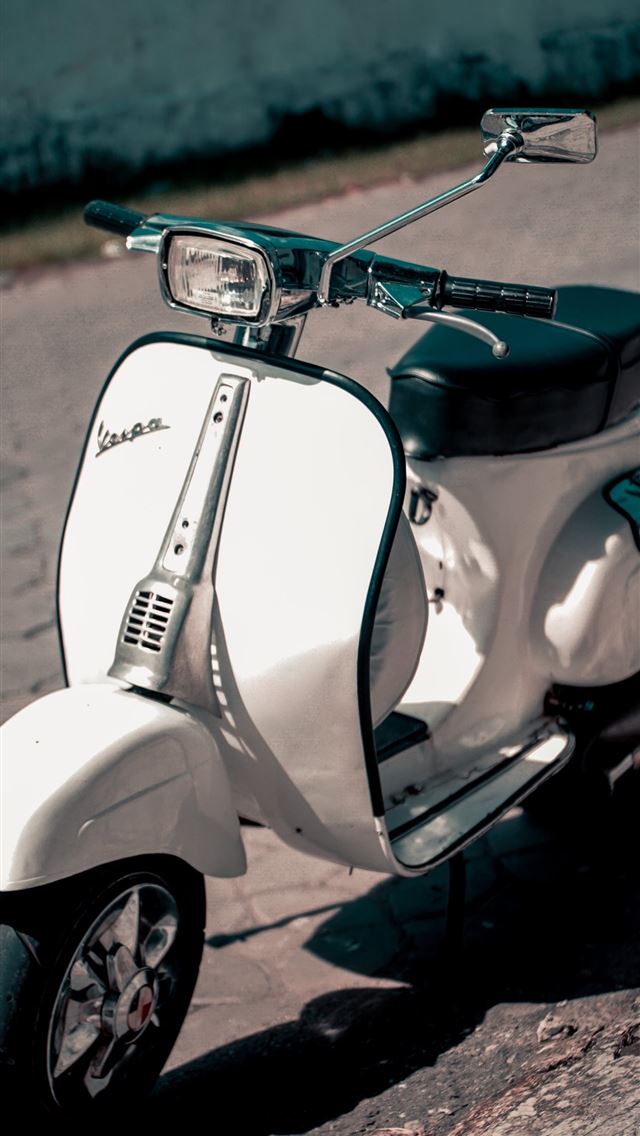 1290x2796 white and black motor scooter -  iphone 15 Wallpaper
