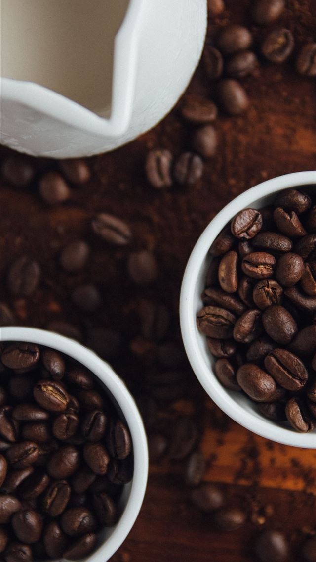 1125x2436 black coffee beans in ceramic mugs - quotes iPhone Wallpaper