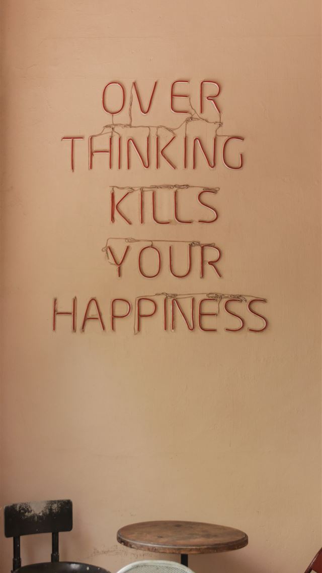 1290x2796 a wall with writing on it that says over thinking ... -  iphone 15 Wallpaper