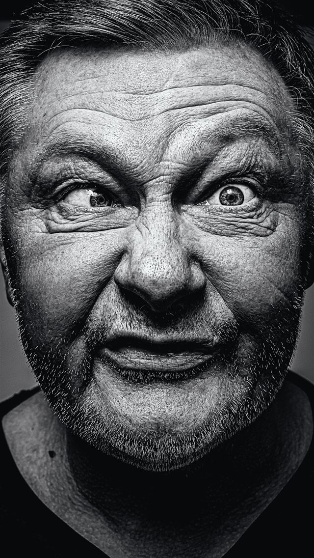 1290x2796 grayscale photography of man making silly face -  iphone 15 Wallpaper