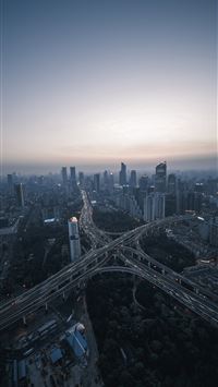 bird's eye view of cityscape wallpaper