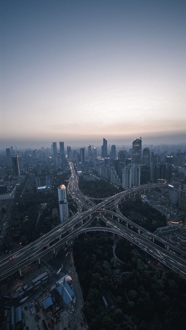 1290x2796 bird's eye view of cityscape - travel iPhone Wallpaper
