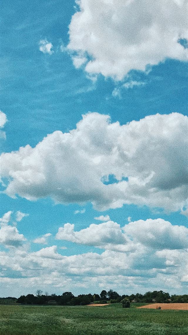 1290x2796 white clouds - teal iPhone Wallpaper