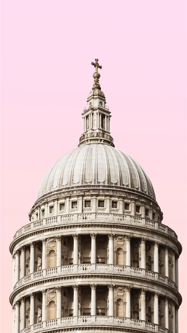 1290x2796 white concrete building under clouds - gradient iPhone Wallpaper