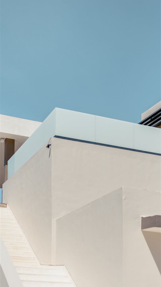 1290x2796 white concrete building under blue sky during dayt... - house iPhone Wallpaper