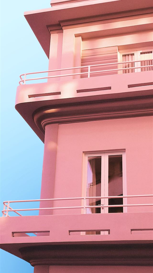 1290x2796 pink and white concrete building - windows iPhone Wallpaper