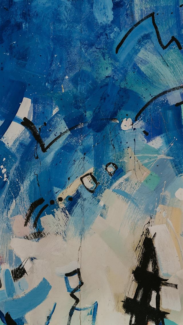 1290x2796 blue and white abstract painting - pattern iPhone Wallpaper
