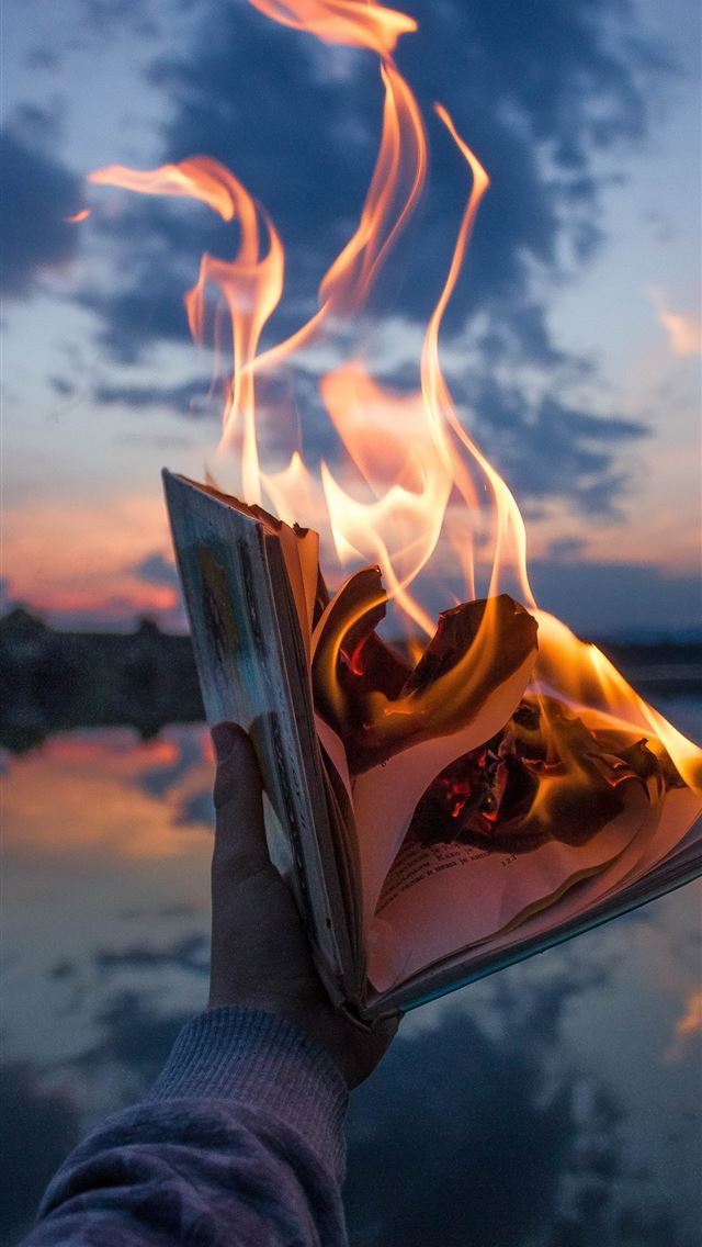 1290x2796 person in gray sweater holding fire - sky iPhone Wallpaper