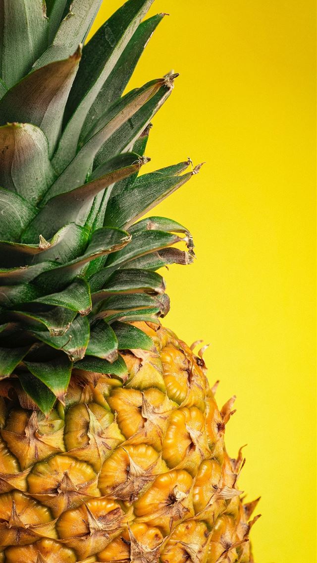 1290x2796 pineapple fruit on yellow surface - yellow iPhone Wallpaper