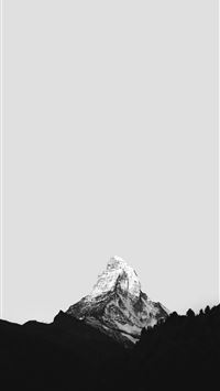 grayscale photo of mountain range wallpaper