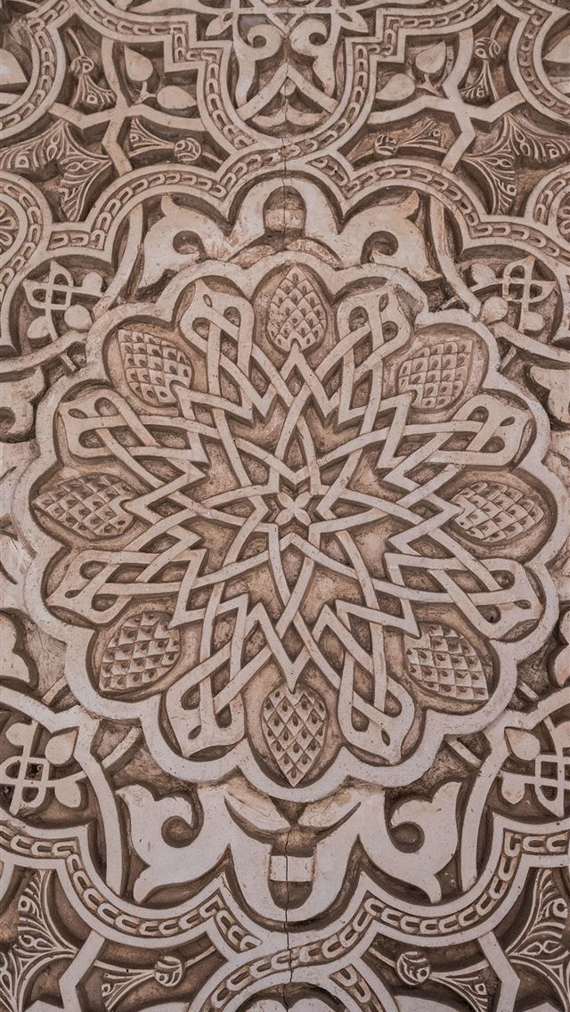 1290x2796 brown and white floral textile - geometric iPhone Wallpaper