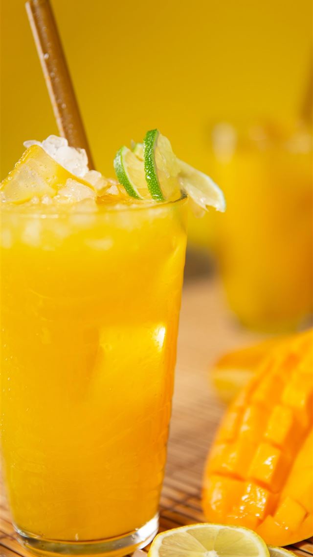 1290x2796 mango and lemon juice - yellow iPhone Wallpaper