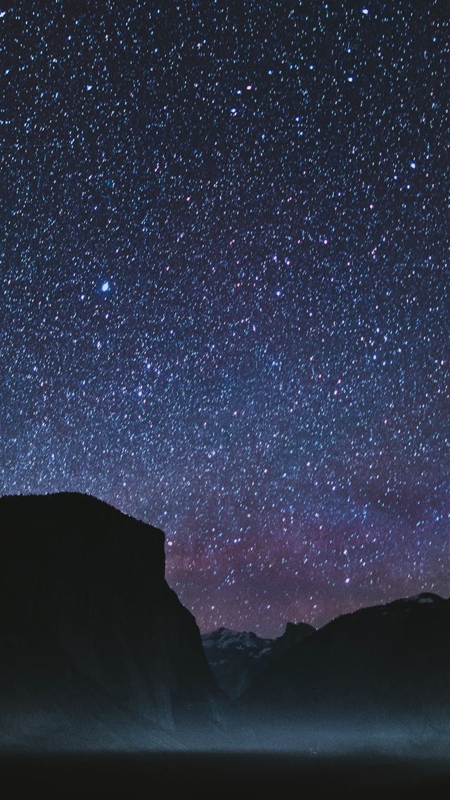 1290x2796 silhouette of mountains during starry night -  iphone 15 Wallpaper