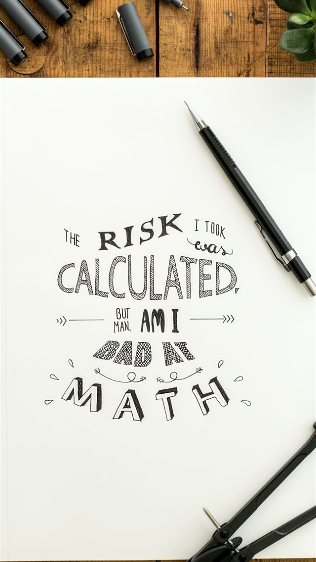 1290x2796 a notepad with the words the risk is not calculate... - retro iPhone Wallpaper