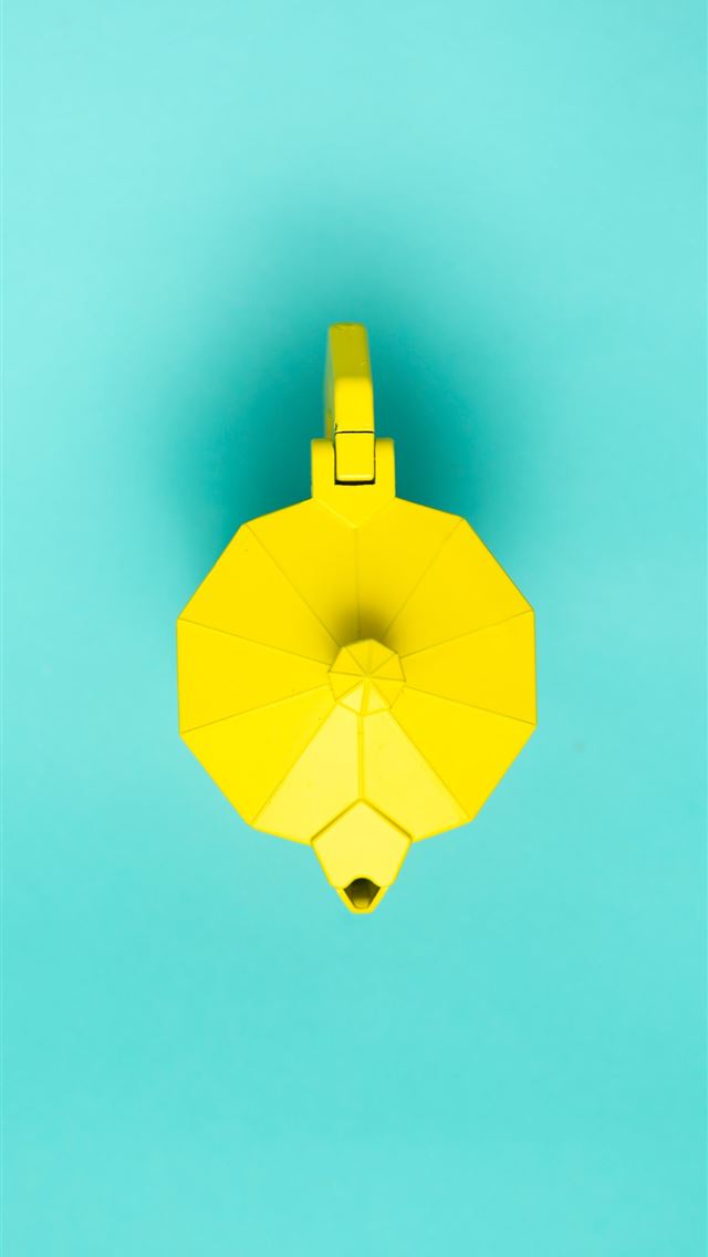 1290x2796 yellow teapot on teal surface - yellow iPhone Wallpaper