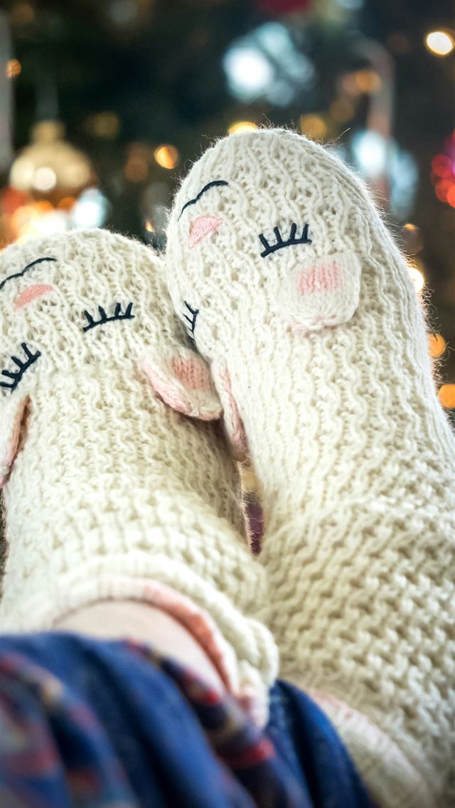 1290x2796 person wearing bunny socks - christmas iPhone Wallpaper