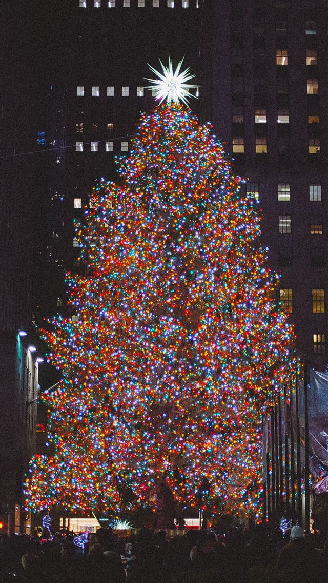 1290x2796 Christmas tree - new york city iPhone Wallpaper
