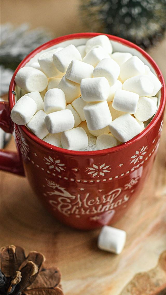 1290x2796 white marshmallow in cup -  iphone 15 Wallpaper