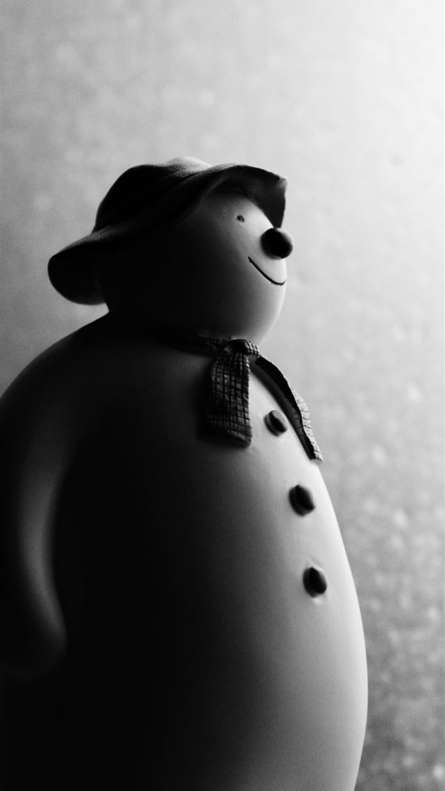 1290x2796 grayscale photography of snowman figurine - sparkle iPhone Wallpaper