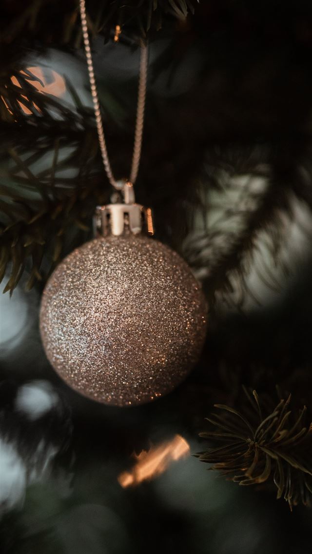 1290x2796 silver bauble - holiday iPhone Wallpaper