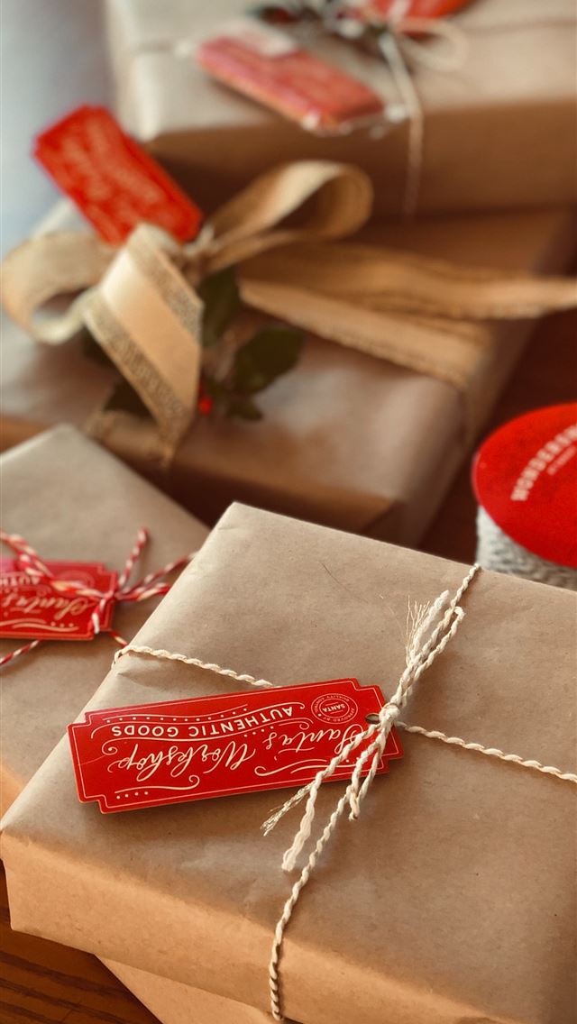 1290x2796 four brown boxes - christmas iPhone Wallpaper