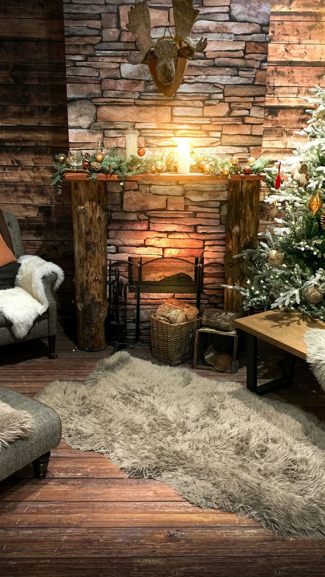1290x2796 brown wooden armchair beside brown wooden table - lights iPhone Wallpaper