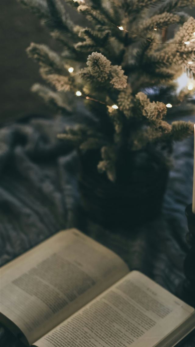 1290x2796 white book page with lighted candle - bible iPhone Wallpaper