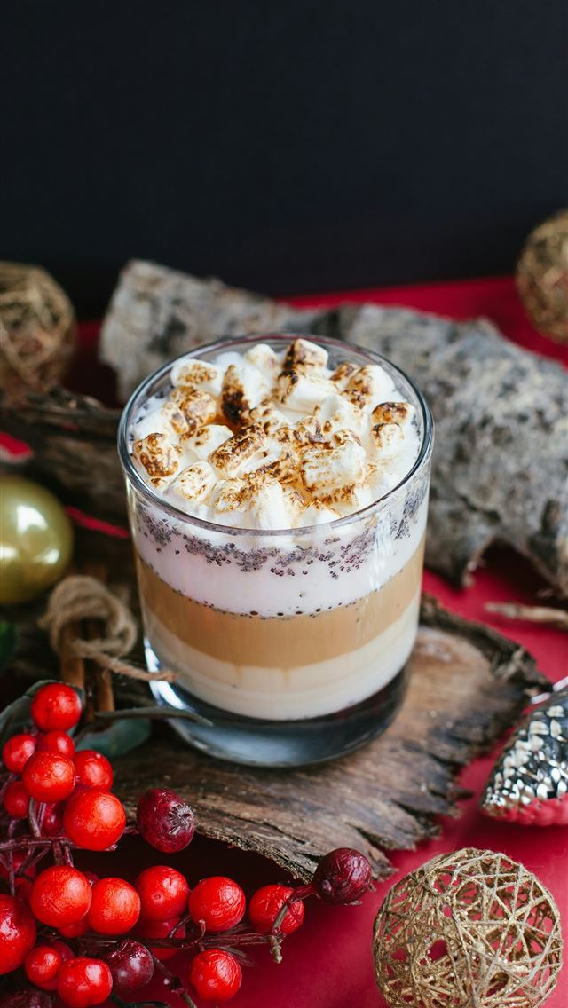 1290x2796 clear glass cup with beverage - ice cream iPhone Wallpaper
