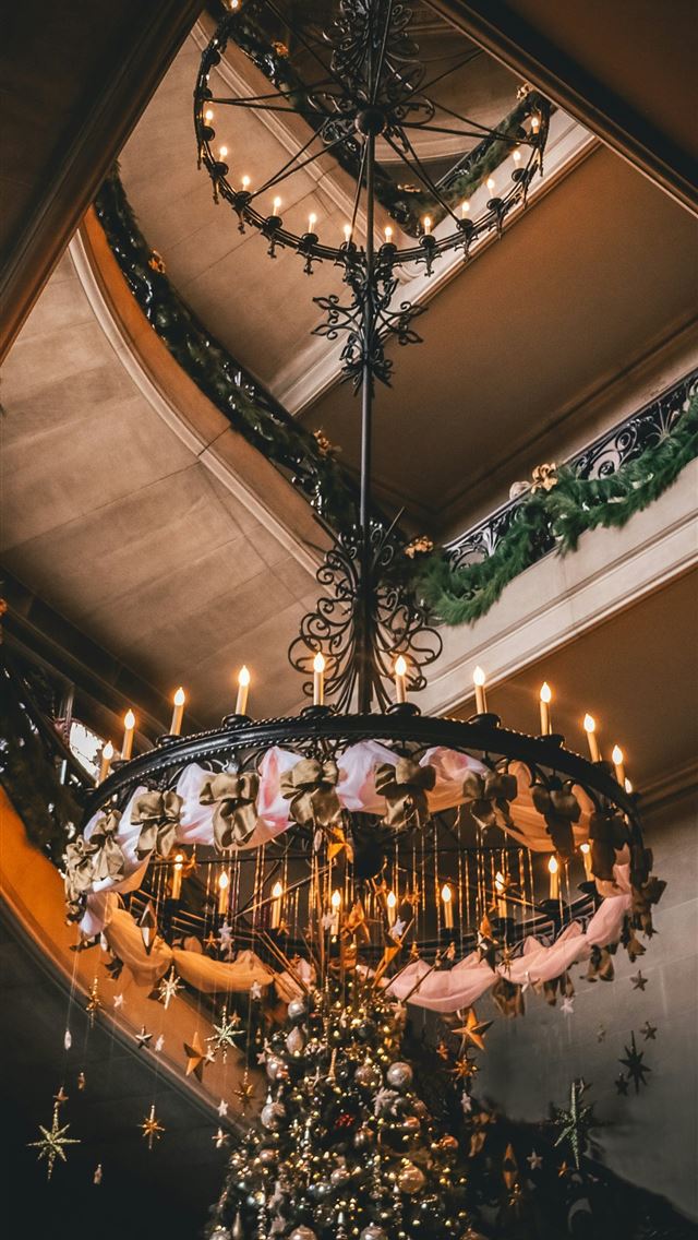 1290x2796 black and brown chandelier - lights iPhone Wallpaper