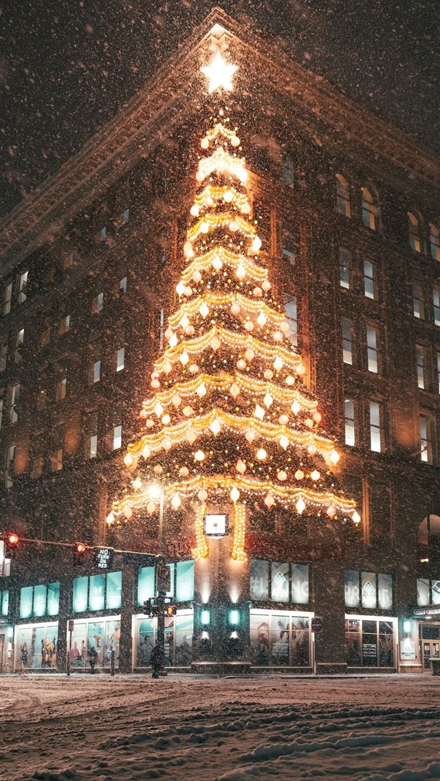 1290x2796 people walking on street near brown concrete build... - lights iPhone Wallpaper
