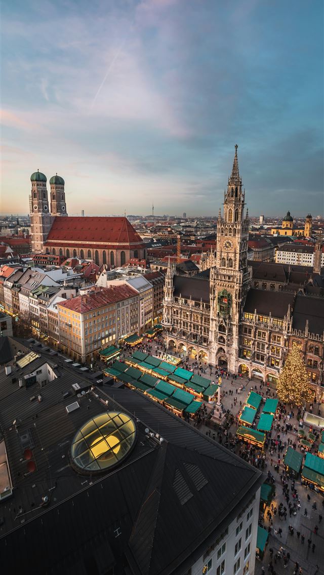 1290x2796 aerial photo of cityscape during daytime - sunset iPhone Wallpaper