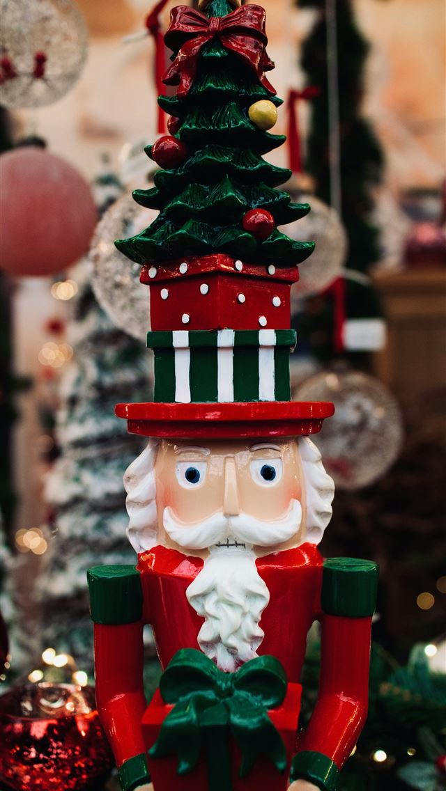 1290x2796 red and white snowman figurine - christmas tree iPhone Wallpaper