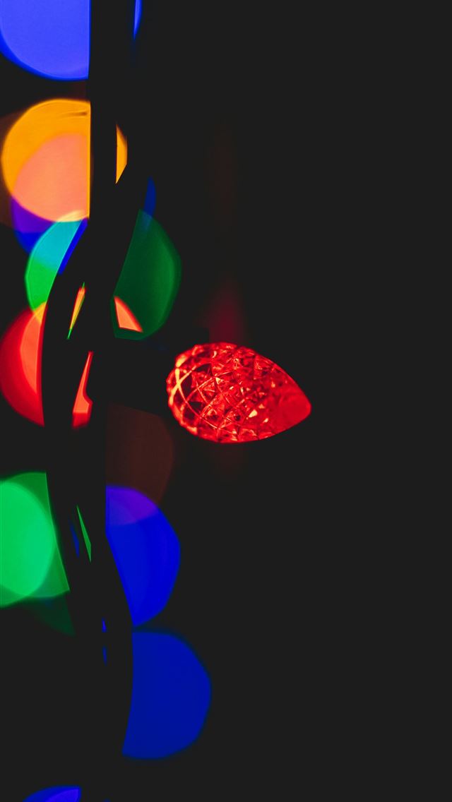 1290x2796 red string light in bokeh photography - lights iPhone Wallpaper