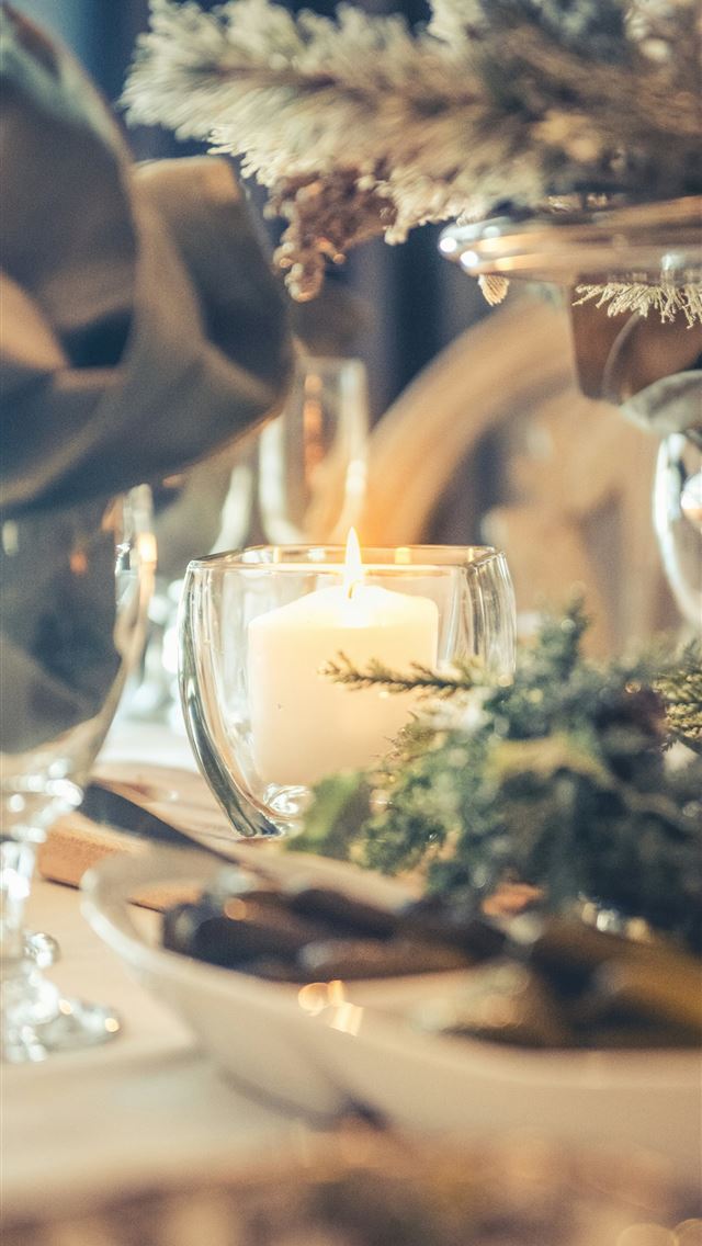 1290x2796 white pillar candle - holiday iPhone Wallpaper