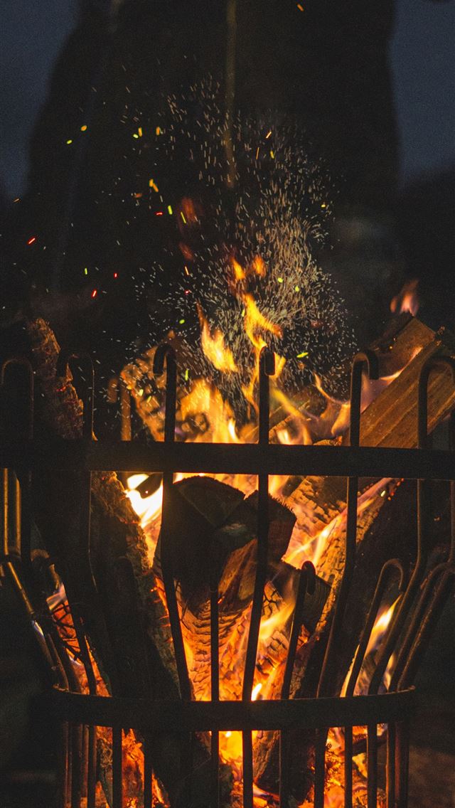 1290x2796 lighted bonfire -  iphone 15 Wallpaper